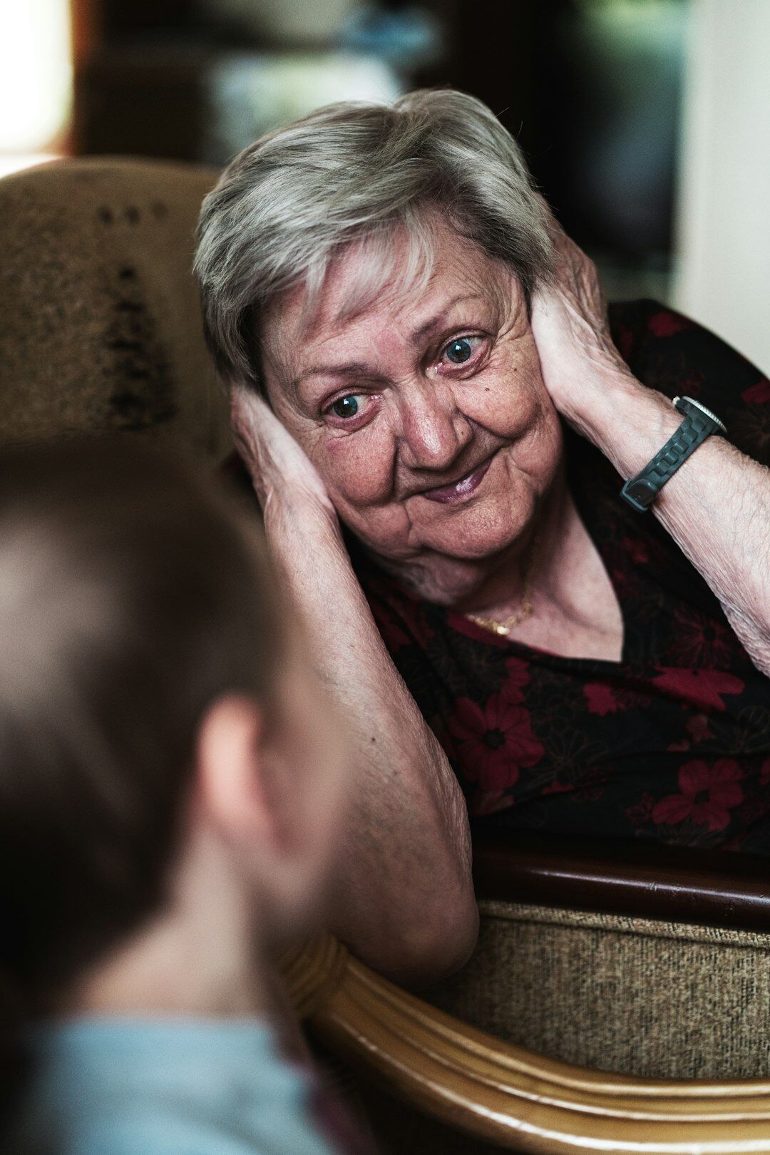 elderly person telling story